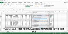 Tutorial no.9 - HIDE FORMULAS FROM APPEARING IN THE EDIT BAR