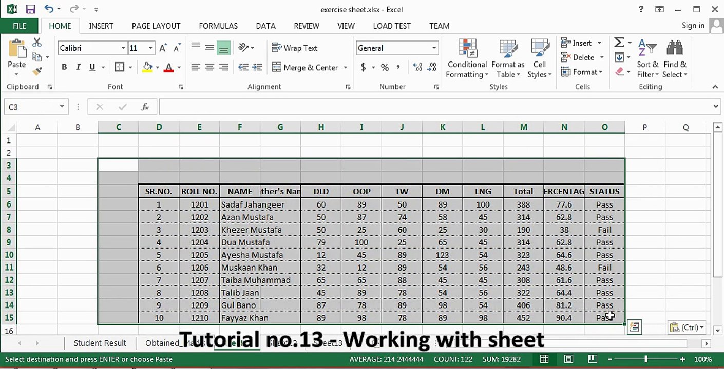 Tutorial no.13 - Working with sheet