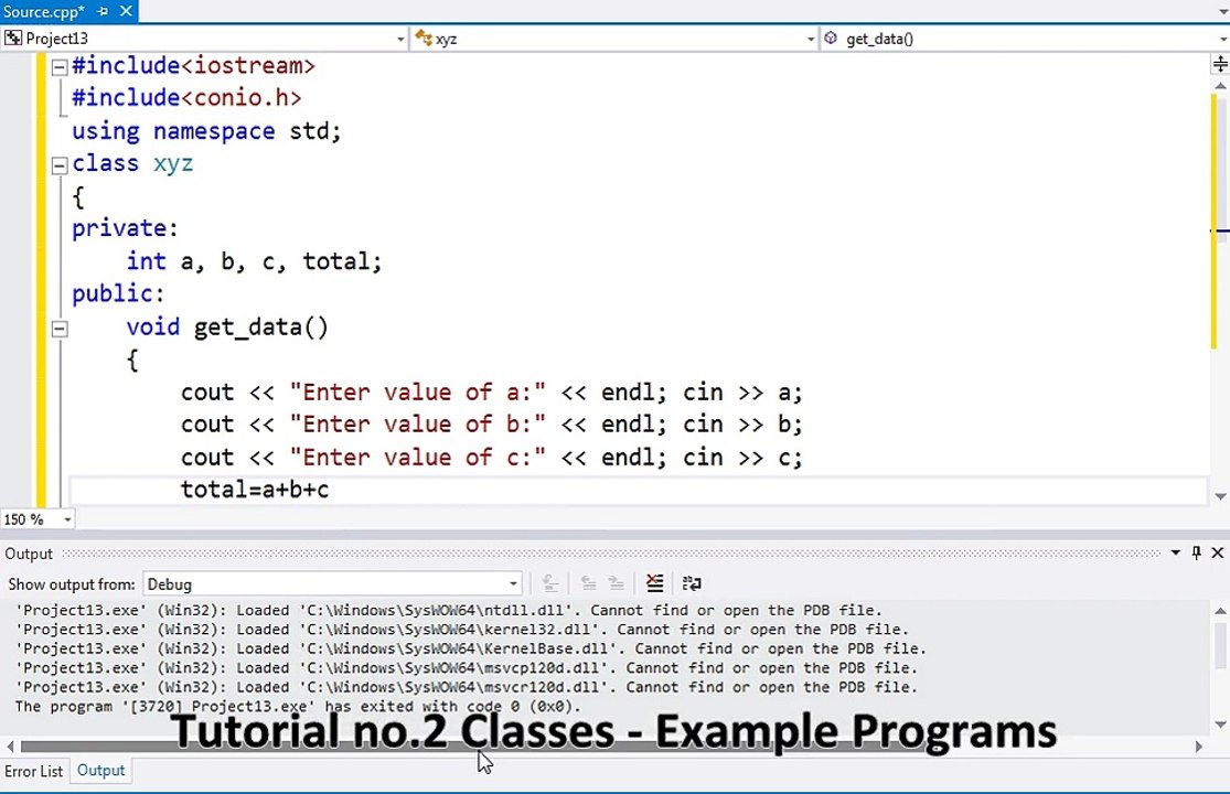 Tutorial no.2 Classes - Example Programs
