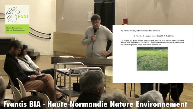 Francis BIA, pour HNNE, previent des conséquences environnementales et les captages d'eau