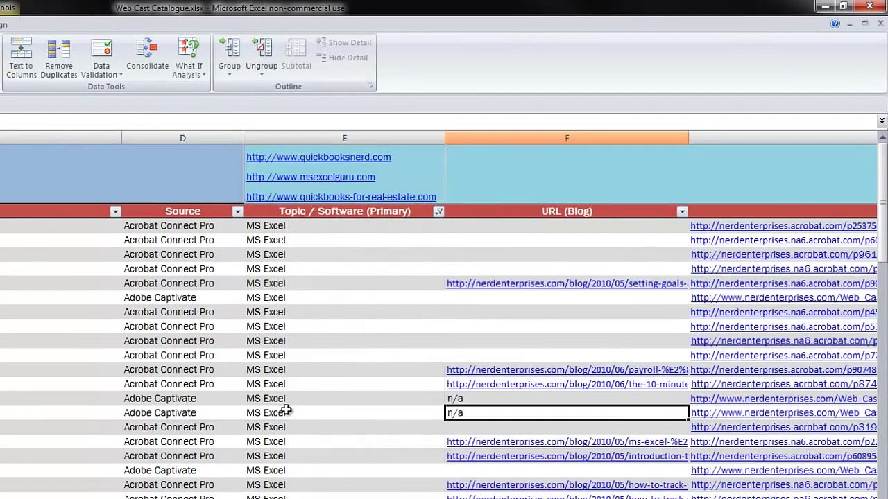 Web Cast Catalogue
