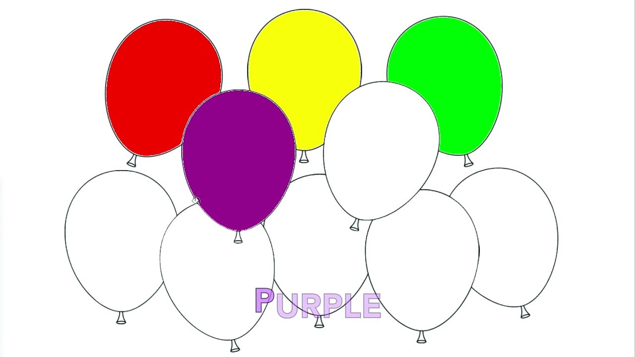 Learn Colors For Children With Balloons Coloring Page