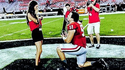Georgia LB Jake Ganus Proposes to Girlfriend in Sanford Stadium After Game