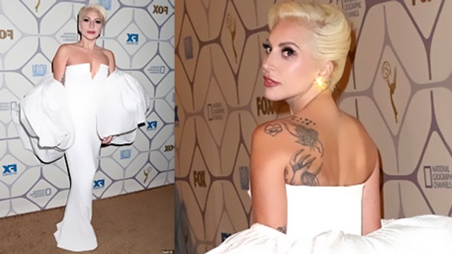 (VIDEO) Lady Gaga FASHION STATEMENT At The Emmy Awards 2015 Red Carpet