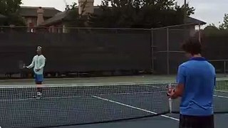 Man Makes Attempt at Iconic Tennis Trick