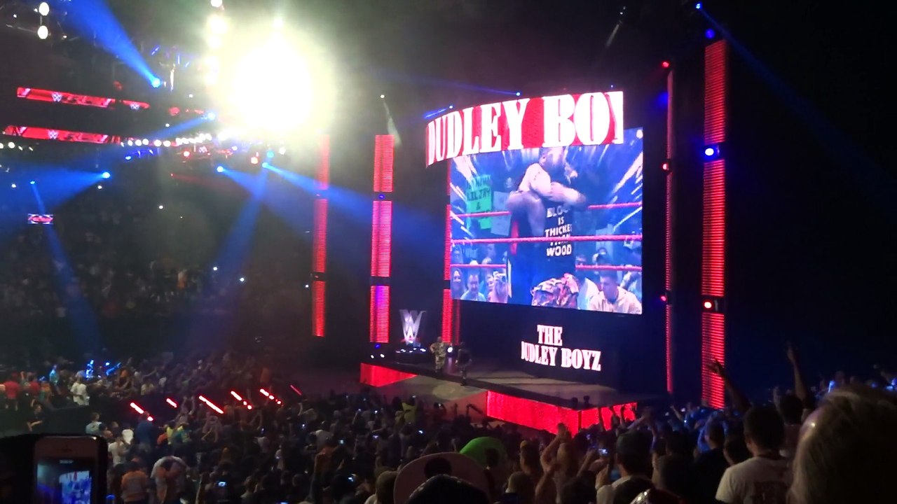 WWE Monday Night Raw Dudley Boyz Return Live Entrance 08/24/2015 Barclay Center NYC