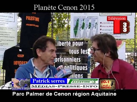 Télévision-Bordeaux-33 patrick serres co-président de palestine33 lors de planète cenon du 5 septembre 2015
