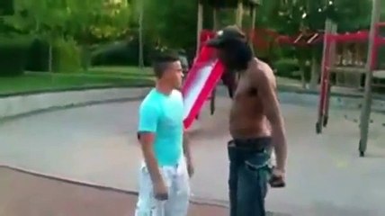 WWW.DOWNVIDS.NET-Funny Video_ Giant Bully Takes a Dirt Nap