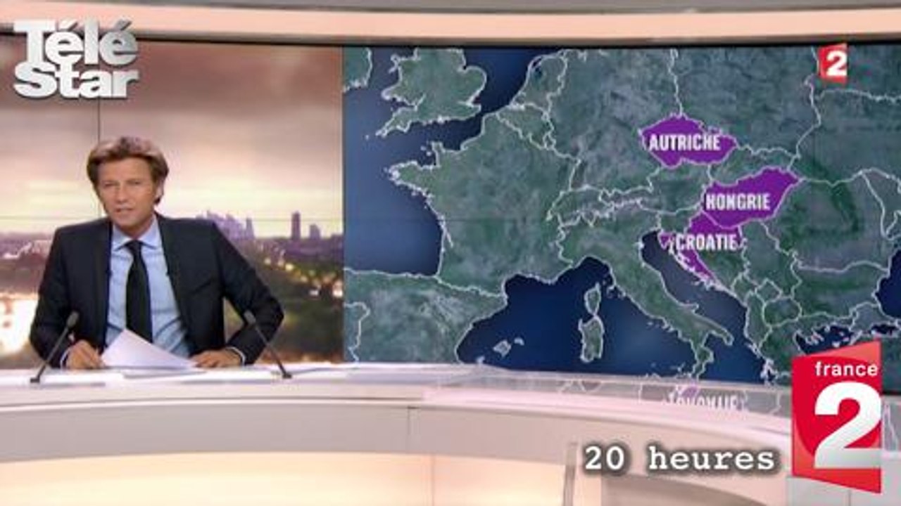JT France 2 20 heures - L' Autriche prend la place de la République Tchèque sur une carte du journal de Laurent Delahousse - Dimanche 20 septembre 2015