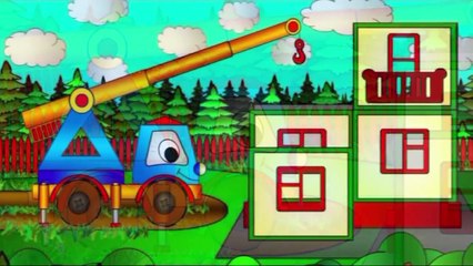Apprendre les formes en construisant une grue | Dessins animés en français