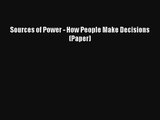 Sources of Power - How People Make Decisions (Paper) Livre Télécharger Gratuit PDF