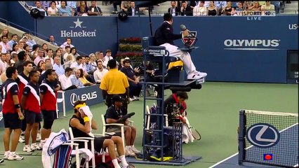 Download Video: Roger Federer loses his cool, argument with umpire US Open 2009