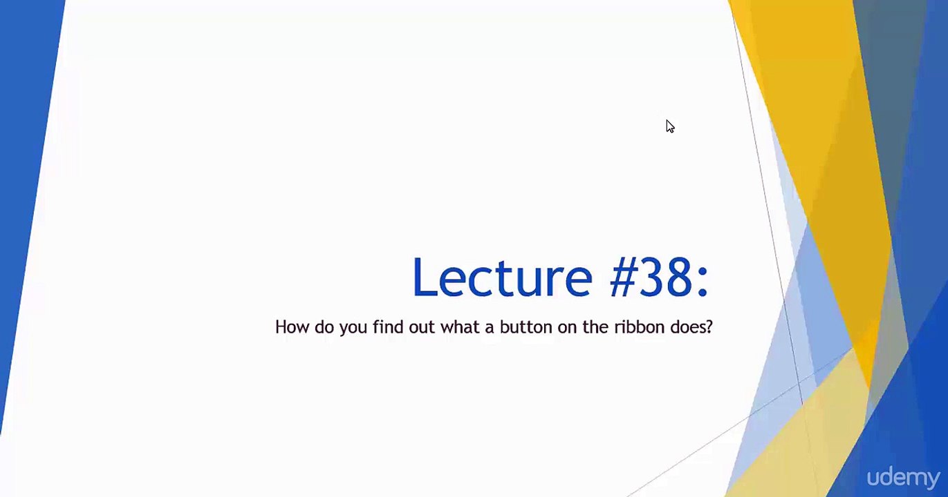 038 How do you find out what a button on the ribbon does