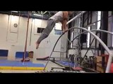 Acrobat Practices Flips in an Inspiring Workout