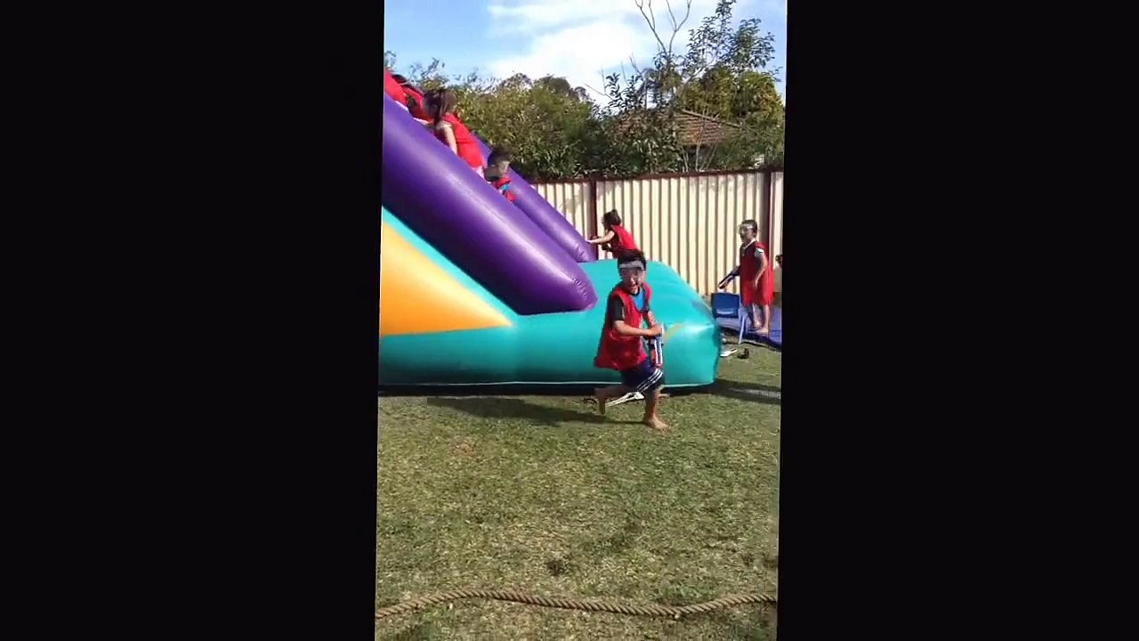 Kids playing nerf war