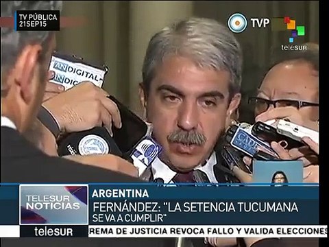 Argentina: CSJ Tucumán revoca fallo y valida comicios; ganó Manzur