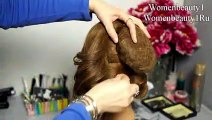 Hairstyle for medium long hair. Hair bow wedding updo tutorial