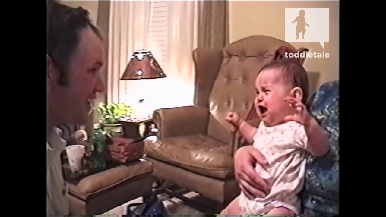 Baby girl prefers her dad with a scary mask | Funny | toddletale
