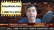 Florida Gators vs. Tennessee Volunteers Free Pick Prediction NCAA College Football Odds Preview 9/26/2015