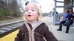 First time she sees a Train... Amazing reaction of this little girl