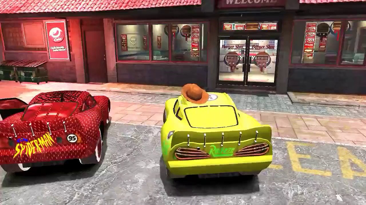 Toy Story Spiderman and White Spiderman Goofy Disney Pixar Cars Colors Lightning Mcqueen H