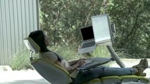 The Altwork Station is an automated desk-and-chair rig that feels like working on a cloud