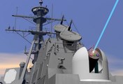 Laser Weapon System ( LaWS ) Shooting Down Drone Aircraft 2013 US Navy, USS Dewey