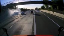 Dashcam Catches Pileup  Nasty Freeway Crash