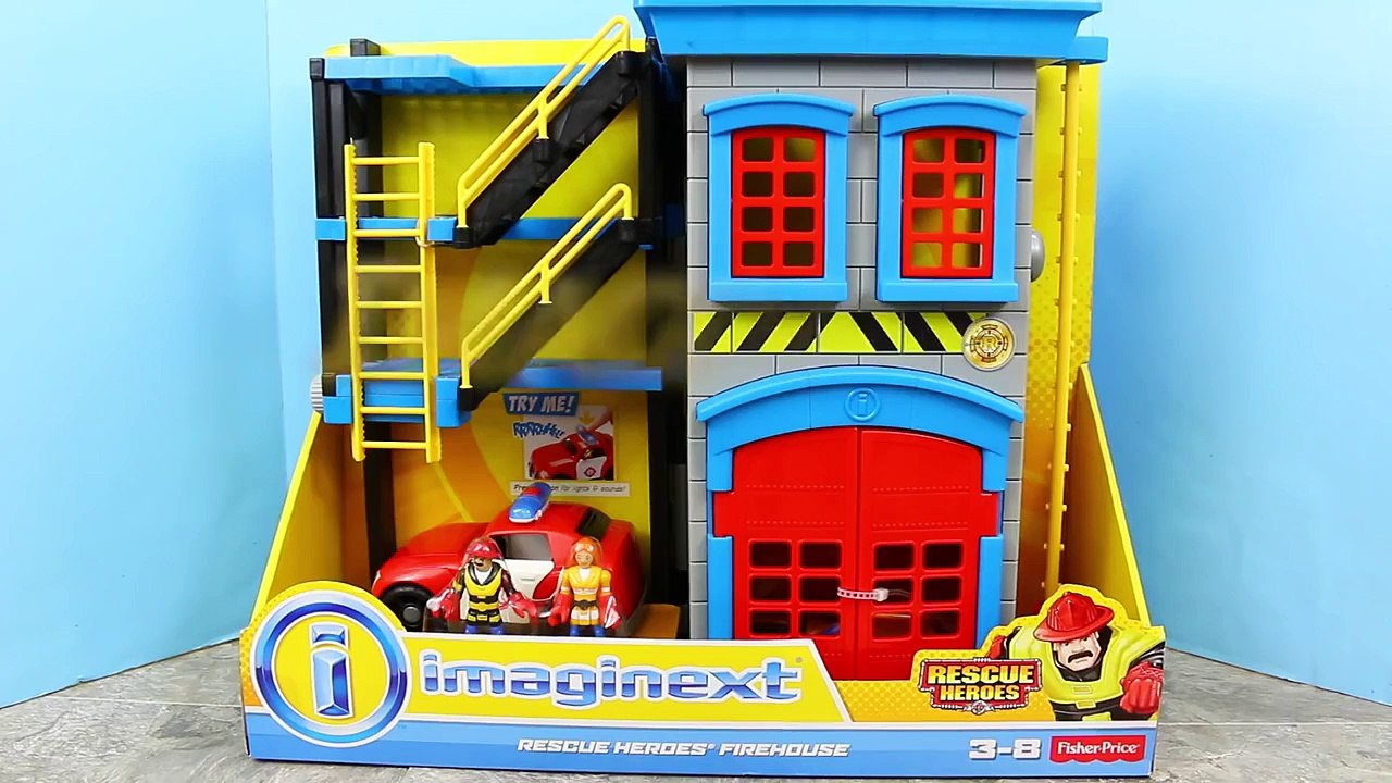 Imaginext New Rescue Firehouse Toy Review Fireman Action Figure and Fire Car by ToysReview