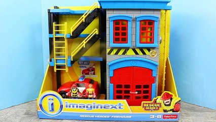 Imaginext New Rescue Firehouse Toy Review Fireman Action Figure and Fire Car by ToysReview
