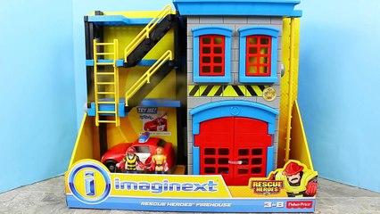 Imaginext New Rescue Firehouse Toy Review Fireman Action Figure and Fire Car by ToysReview