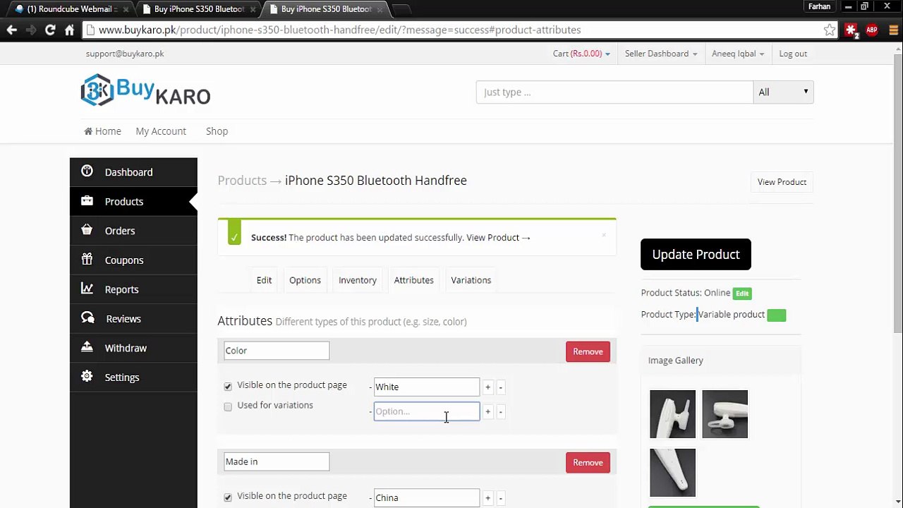 Adding Variable Product (Product with Options) - Buykaro.pk