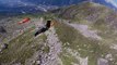 Crazy Guys in wingsuits jumping off a mountain in the Alps