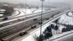 Snow Plows Clearing Highway 401 in Toronto snow plowed