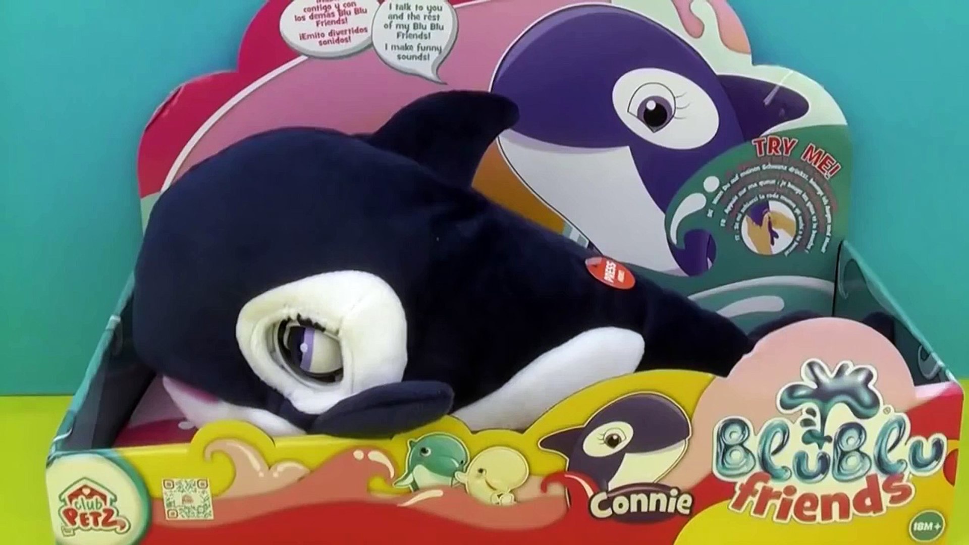 Blu Blu Dolphin Friends Connie interactive plush toy review IMC Toys Club  Petz - Dailymotion Video