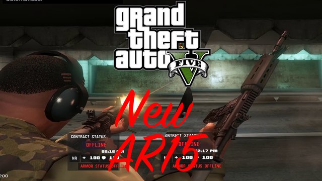GTA V - AR-15 assault rifle & M9 pistol: modded weapons full animated (Ammunation Shooting Range)