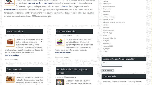 Exercices de maths sur Mathovore