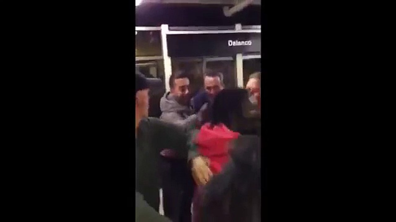 People fighting on a NJ Transit train and station platform outside of Philly