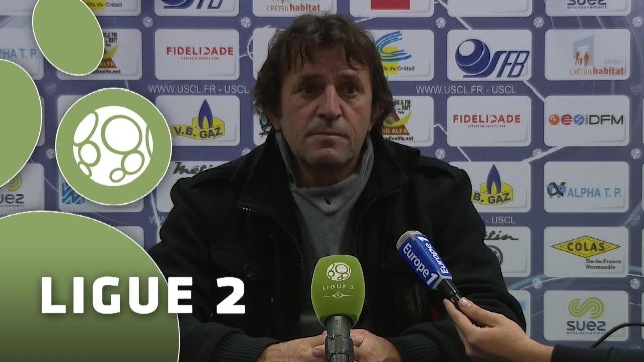Conférence de presse US Créteil-Lusitanos - Nîmes Olympique (1-2) : Thierry FROGER (USCL) - José  PASQUALETTI (NIMES) - 2015/2016