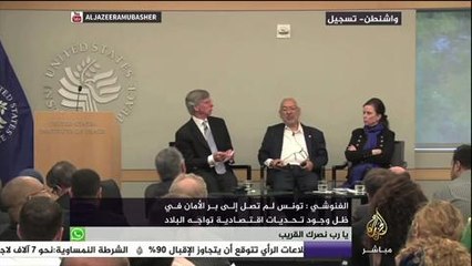 راشد الغنوشي يرد على صحفية مصرية قالت أن شباب الإخوان يطالبون بالعنف .. شاهد