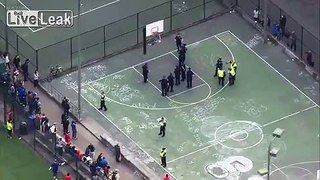 LiveLeak.com - Shirtless man stuck in Capitol Hill basketball hoop