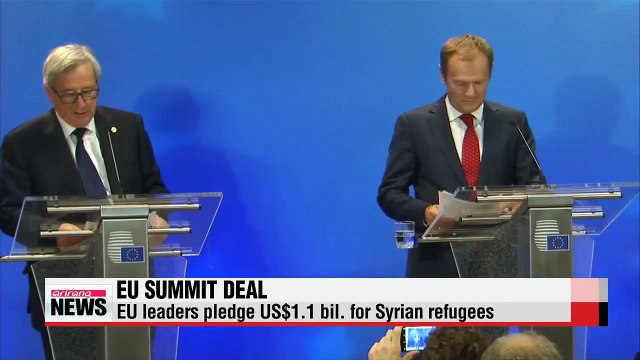 EU leaders pledge 1 bil. euros for Syrian refugees