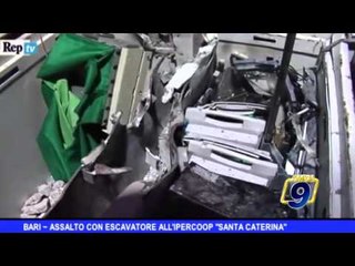 BARI | Assalto con escavatore all'Ipercoop Santa Caterina