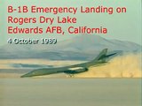 A B1B Makes A Controlled Crash Landing On A Dry Lake Bed