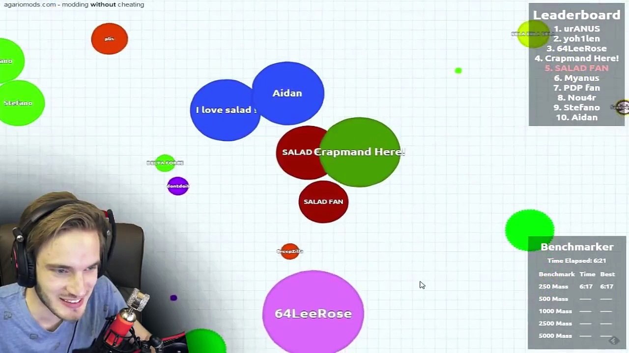 AGARIO WITH FANS! -- Agar.io -- Part 6 (Pewdiepie)