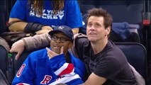 Jim Carrey et Spike Lee font les pitres lors d'un match de hockey