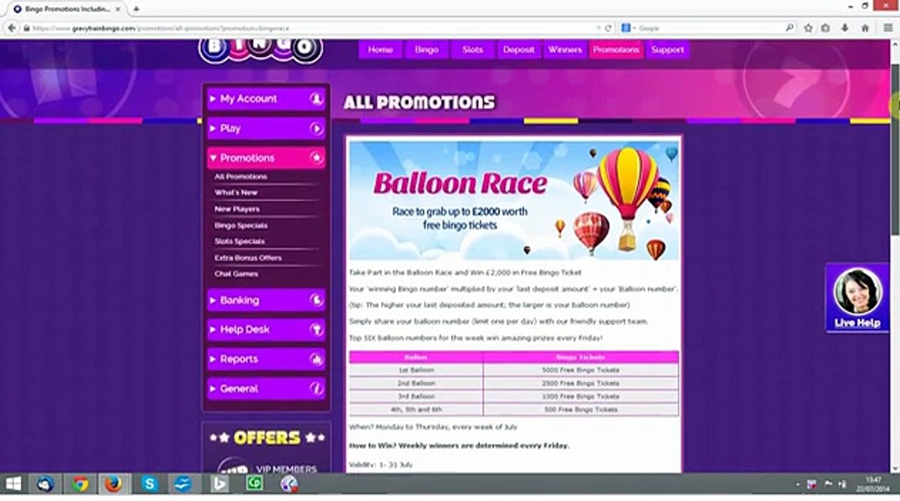 User account  Gravy Train Bingo