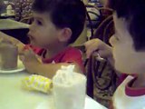 TWINS 2 YEARS OLD LOVE ICE CREAM FUNNY SITUATION