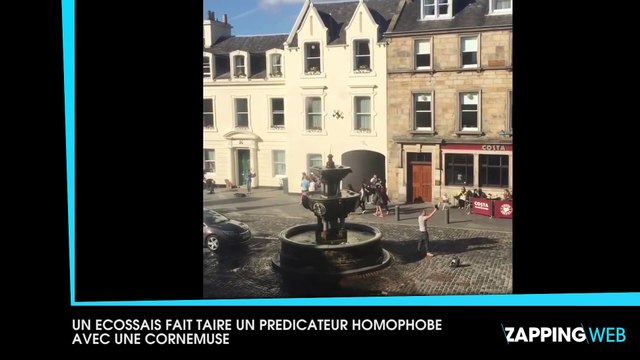 Un homme fait taire un homophobe écossais avec sa cornemuse