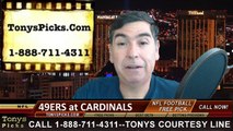 Arizona Cardinals vs. San Francisco 49ers Free Pick Prediction NFL Pro Football Odds Preview 9-27-2015